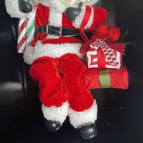 Trimsetter by Dillard’s Santa Candy Cane Gifts Fabric Christmas Ornament NIB 9” - Picture 5 of 6